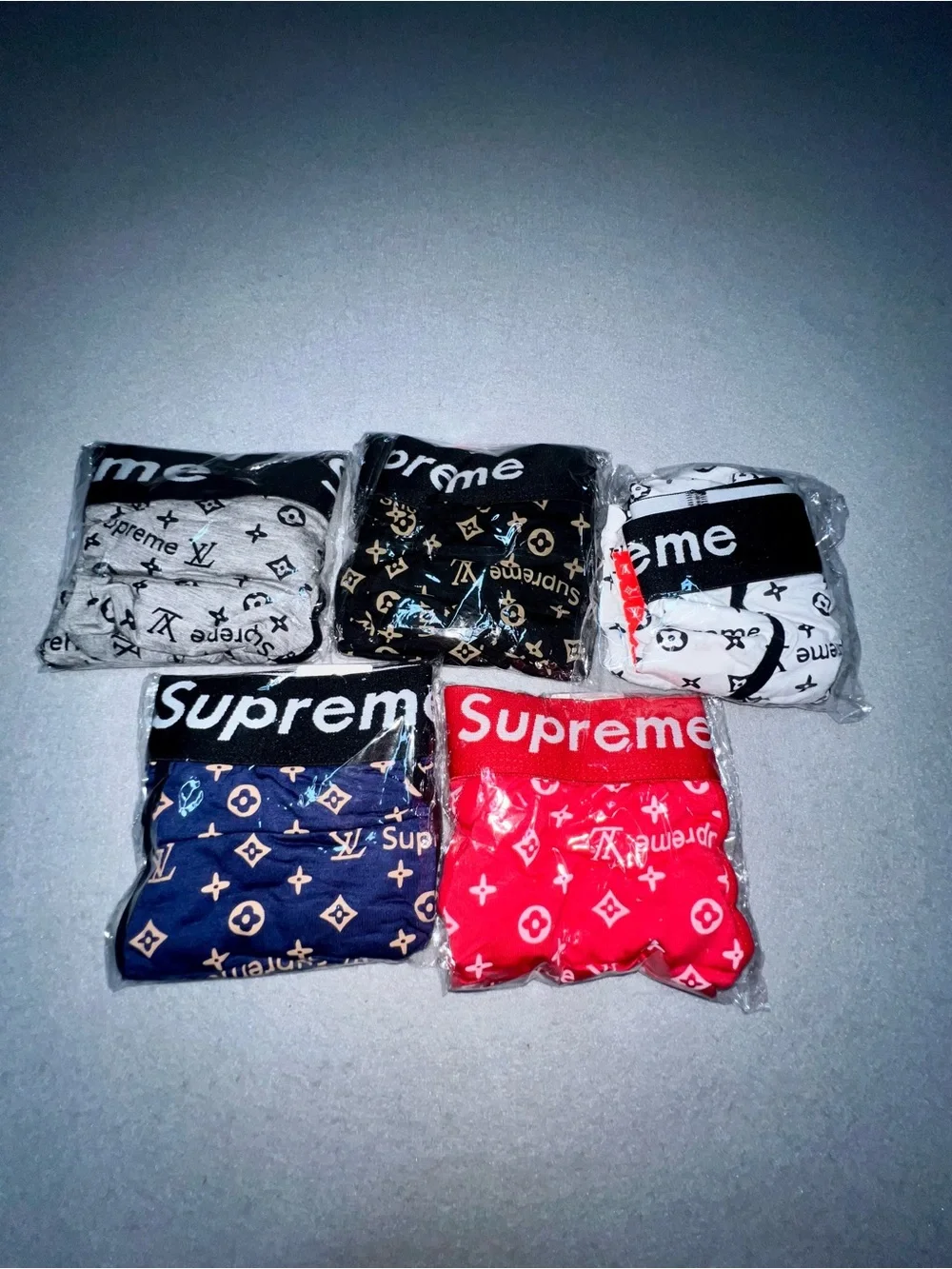 Supreme x LV Monogram Boxer Briefs Lot of 5 Men's XXL Read Description